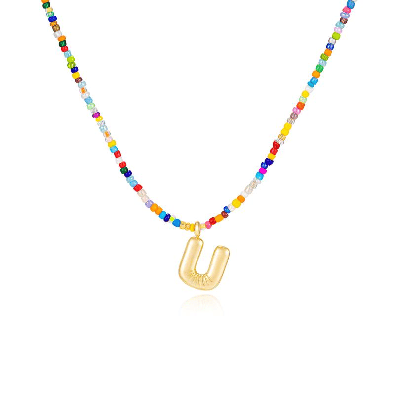 🔥LAST DAY 49% OFF🌈 Letter Beaded Necklace for Women🔤A-Z