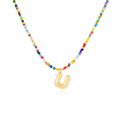 🔥LAST DAY 49% OFF🌈 Letter Beaded Necklace for Women🔤A-Z