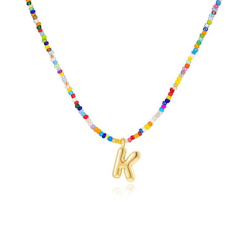 🔥LAST DAY 49% OFF🌈 Letter Beaded Necklace for Women🔤A-Z