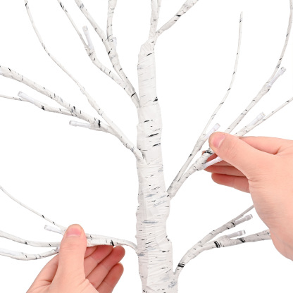 🎄 Handcrafted White Birch Lamp