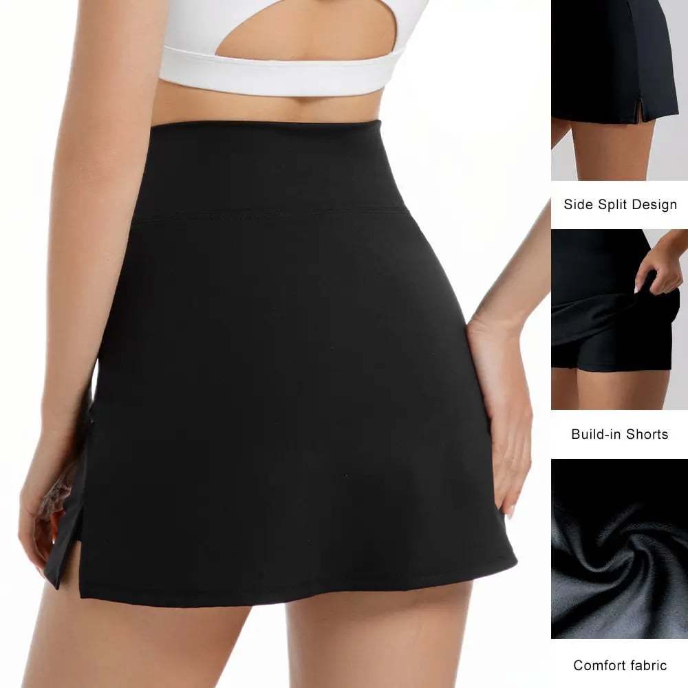 Last Day 50% OFF 🔥 ☁️Leopard & Solid Straight Slit Mini Skirt🏃‍♀️