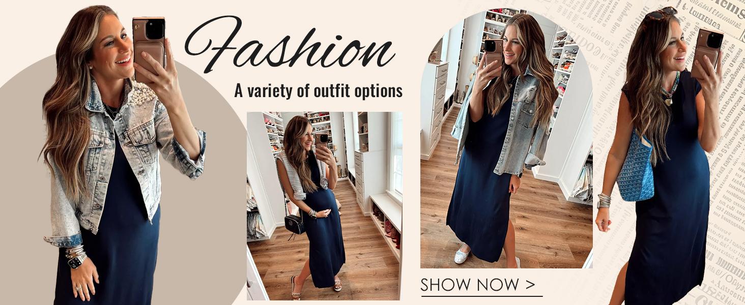 GRECERELLE 2026 Women Summer Round Neck Casual Loose Split Wrinkle-Free Long Maxi Vacation Dress with Pockets GRECERELLE 2026 Women Summer Round Neck Casual Loose Split Wrinkle-Free Long Maxi Vacation Dress with Pockets