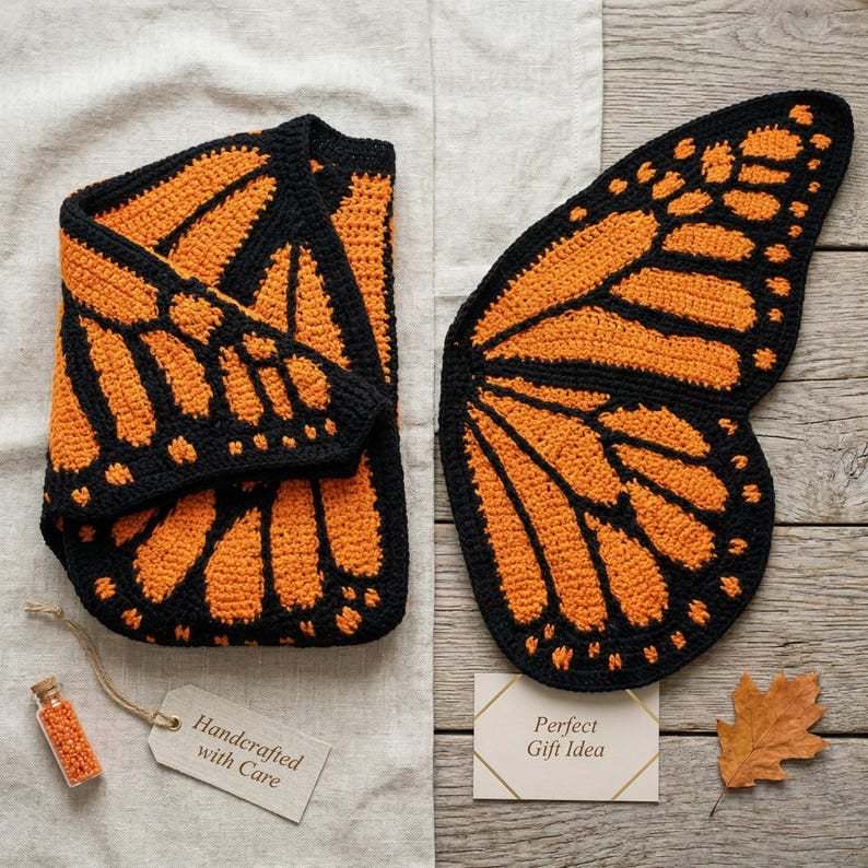 🦋 Monarch Butterfly Crochet Cardigan