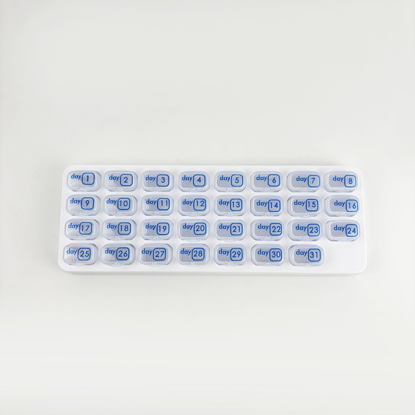 💊 Monthly Pill Organizer with Lid - Arthritis-Friendly Easy-Open Lids 31 Removable Daily Pill Pods Date Reminder & Travel Case for Vitamins & Medications