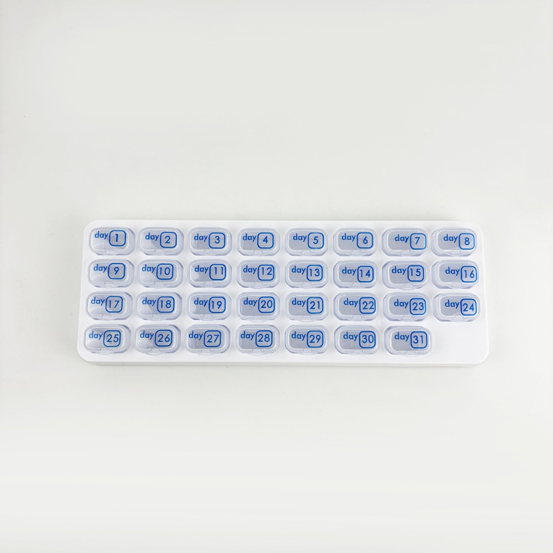 💊 Monthly Pill Organizer with Lid - Arthritis-Friendly Easy-Open Lids 31 Removable Daily Pill Pods Date Reminder & Travel Case for Vitamins & Medications