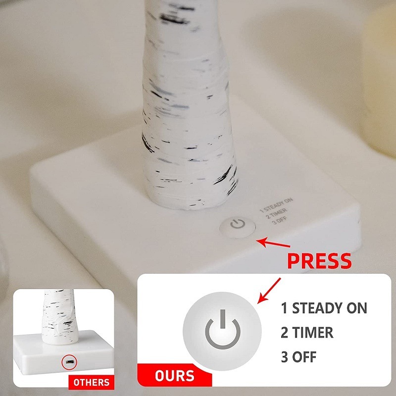 🎄 Handcrafted White Birch Lamp