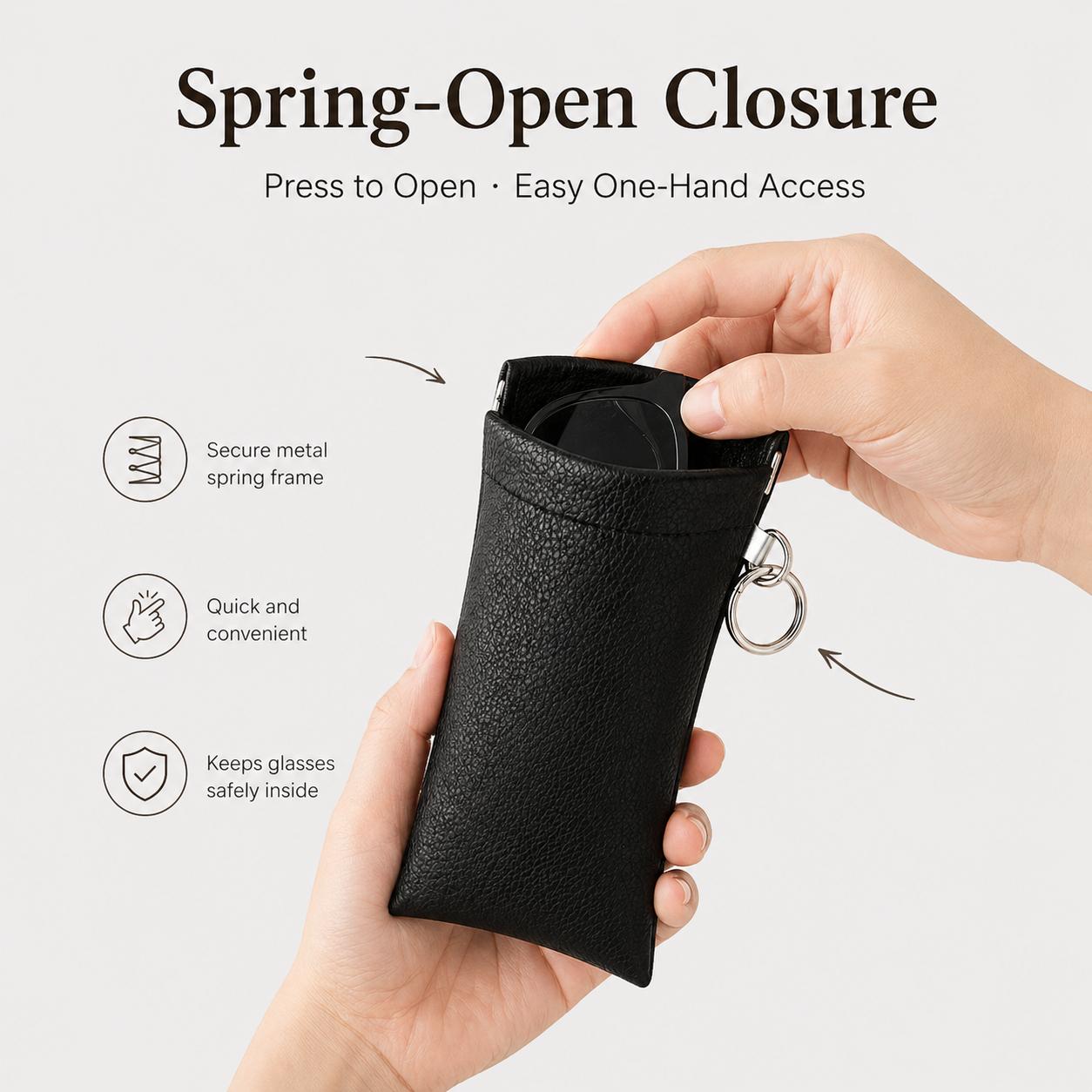Soft PU Leather Sunglasses Pouch Elastic Opening Eyeglasses Bag, Portable Anti-Scratch Glasses Storage Case With Built-in Cleaning Cloth And Keychain, Minimalist Lightweight Protective Sleeve For Daily Travel Outdoor Women Men Accessories Soft PU Leather Sunglasses Pouch Elastic Opening Eyeglasses Bag, Portable Anti-Scratch Glasses Storage Case With Built-in Cleaning Cloth And Keychain, Minimalist Lightweight Protective Sleeve For Daily Travel Outdoor Women Men Accessories
