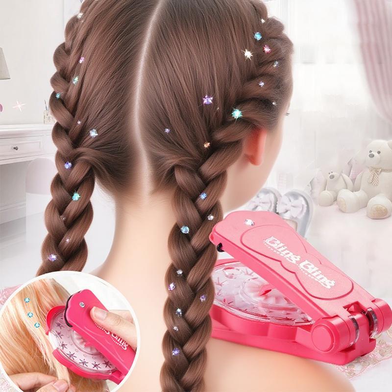 ✨Glitter Diamond Styling Tools Hair Gemstone Styling Set to light up girls' hair, clothes, accessories, No Heat Required Hair Styling Accessories