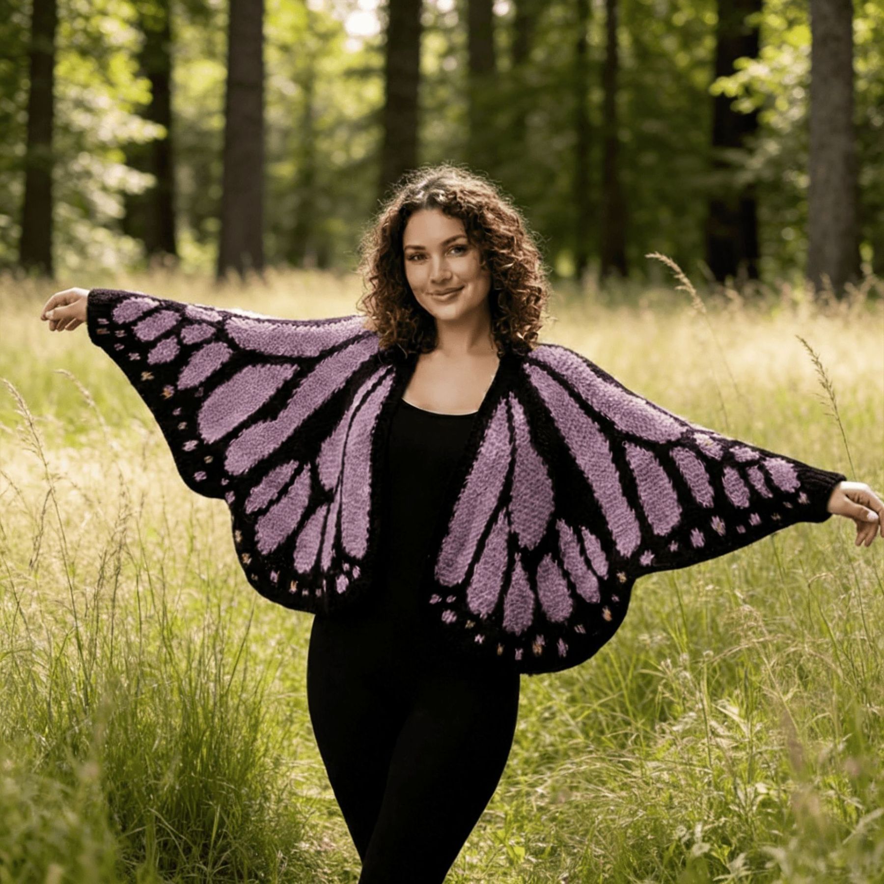 🦋 Monarch Butterfly Crochet Cardigan