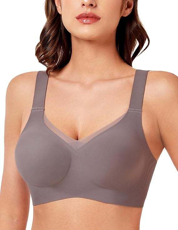 Women's Wireless V-Neck Crossover Mesh Seamless Push-Up Bra