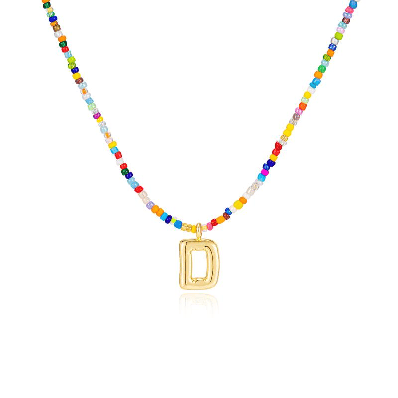 🔥LAST DAY 49% OFF🌈 Letter Beaded Necklace for Women🔤A-Z
