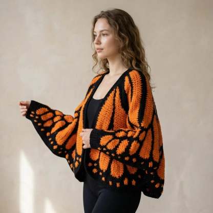 🦋 Monarch Butterfly Crochet Cardigan