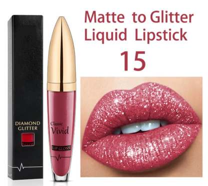 Diamond Lip Gloss Matte To Glitter Liquid Lipstick Waterproof🎁