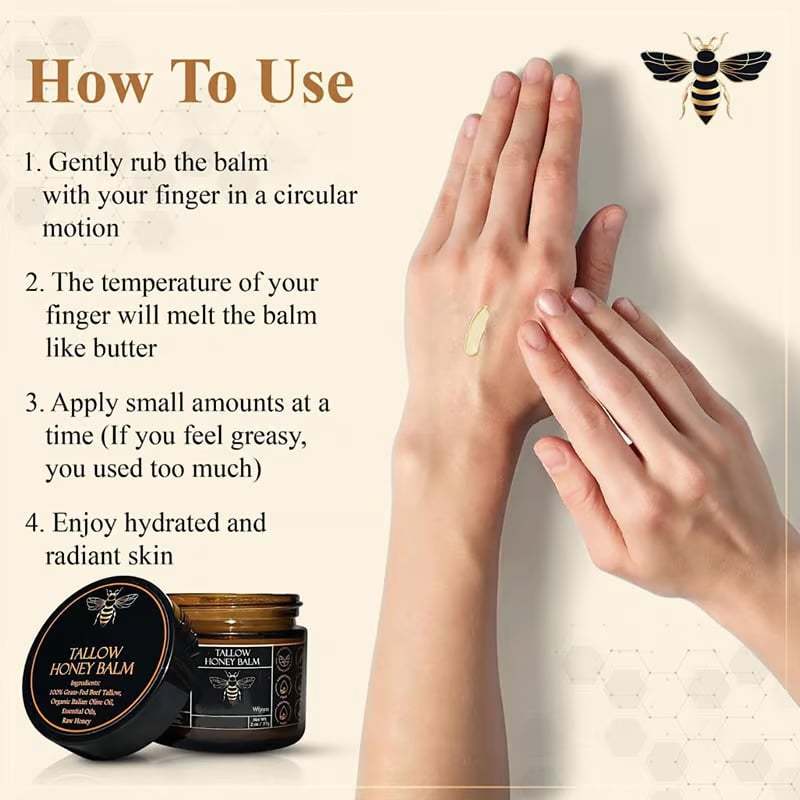 🍊This Week's Special Price $9.98 🎁- Organic Grass-Fed Beef Tallow Balm with Raw Honey