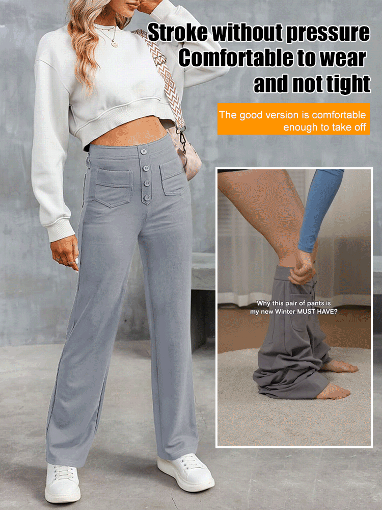 Hot SaleHigh-waisted Elastic Casual Pants