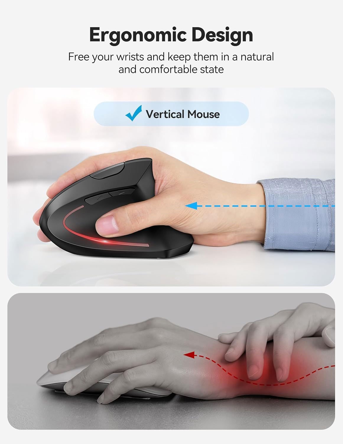 ✨LAST DAY ONLY 49% OFF🔥 Ergonomic Vertical Mouse