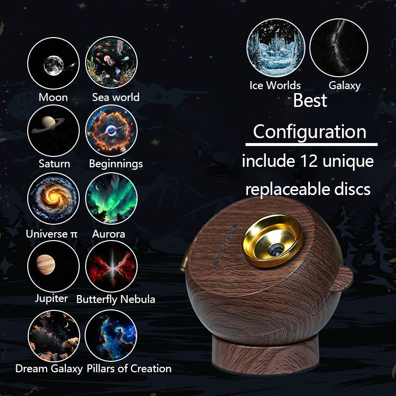 Romantic atmosphere-themed star projector lamp（A random gift of two starry sky discs）