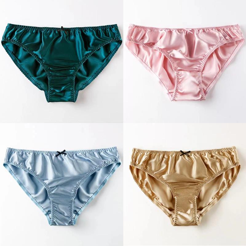 Women's Silk Simple Solid Color Panties