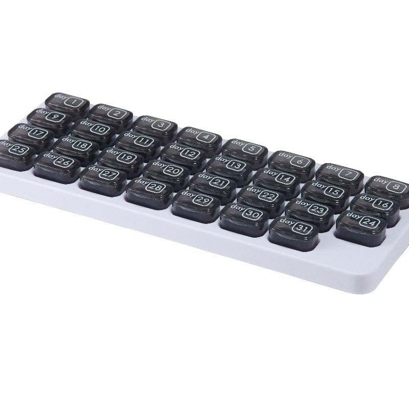 💊 Monthly Pill Organizer with Lid - Arthritis-Friendly Easy-Open Lids 31 Removable Daily Pill Pods Date Reminder & Travel Case for Vitamins & Medications