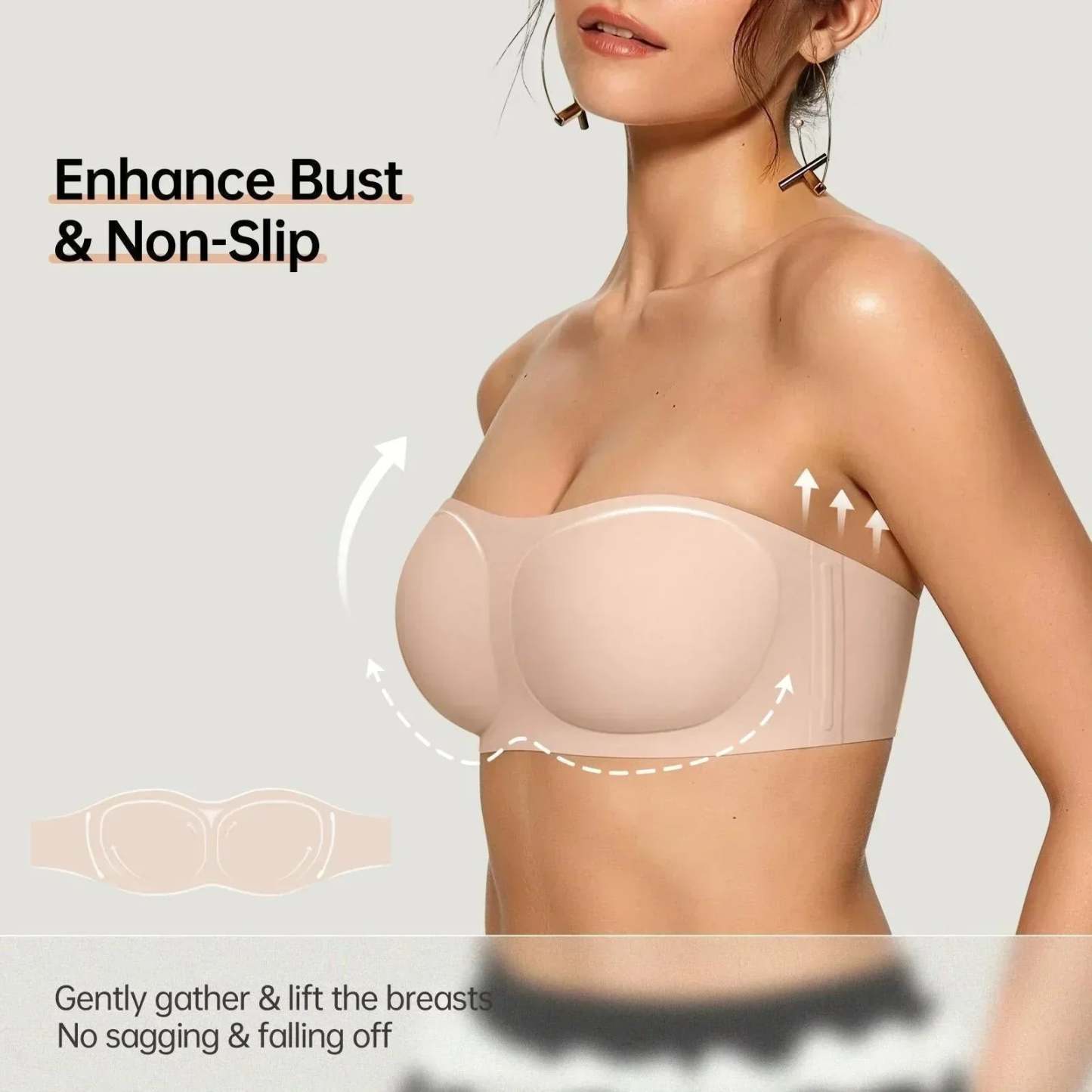 ⛱️Last Day Special Price $9.99!!💞Womens Strapless Wireless Padded Bandeau Bra