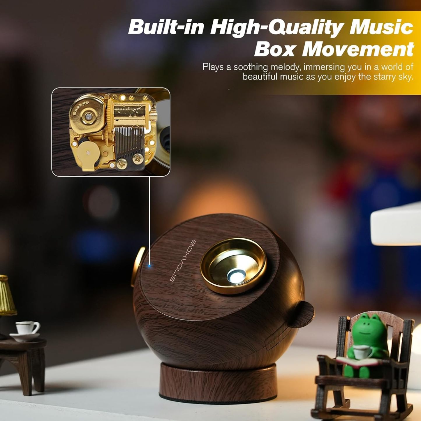 Romantic atmosphere-themed star projector lamp（A random gift of two starry sky discs）