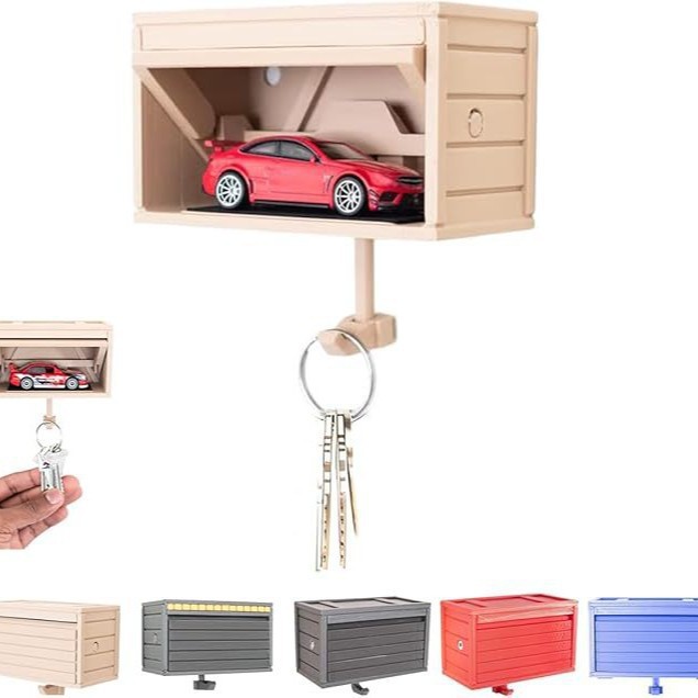 Creative Storage Rack Car Garage Key Holder With Opening Door Wall Mount Key Rack Multifunctional Easy Installation Car Key Hook