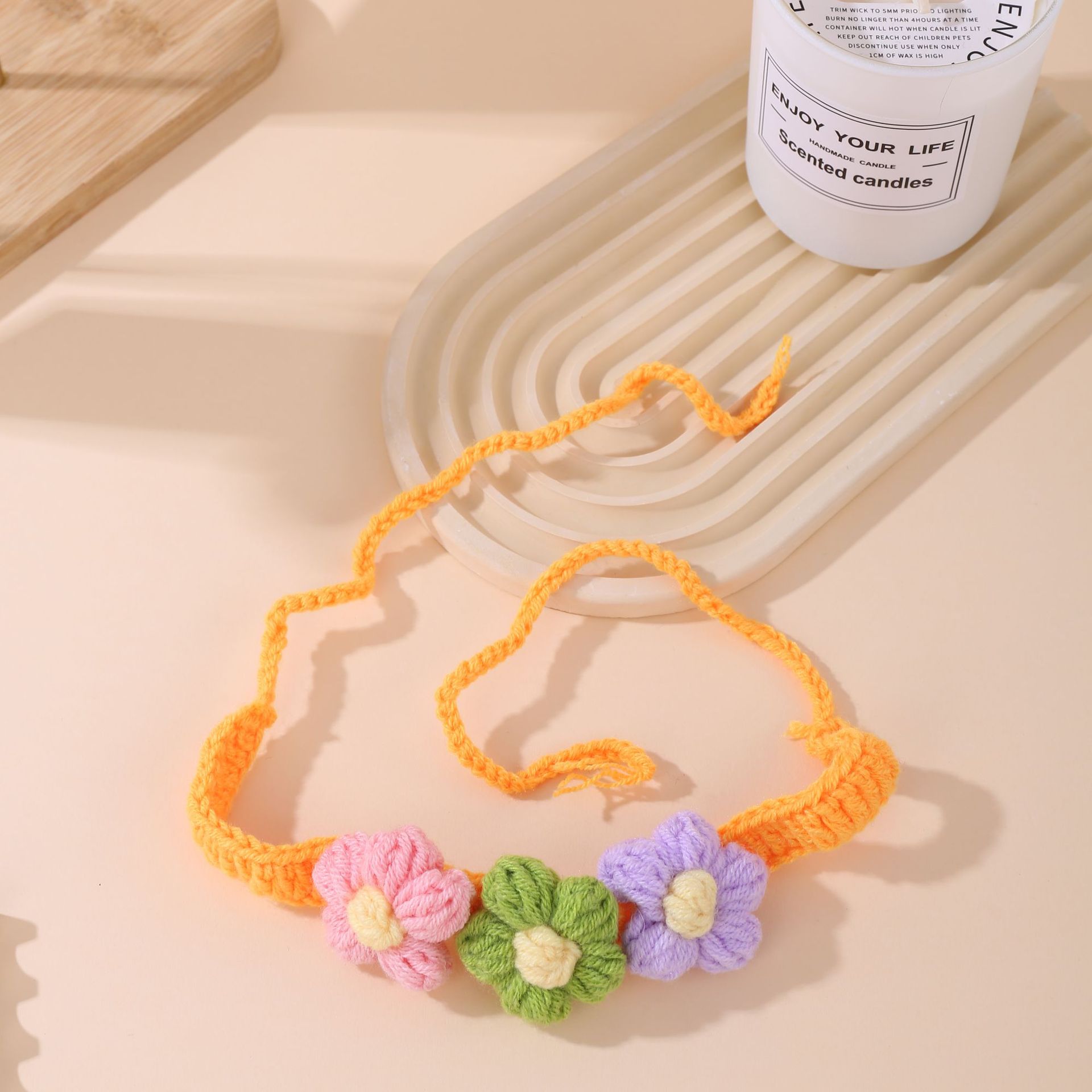 Pet handmade woven scarf