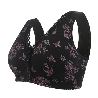BUY 2 GET 1 FREE OFFER (Add 3 items to the cart)- Lifting Floral Front Closure Bra