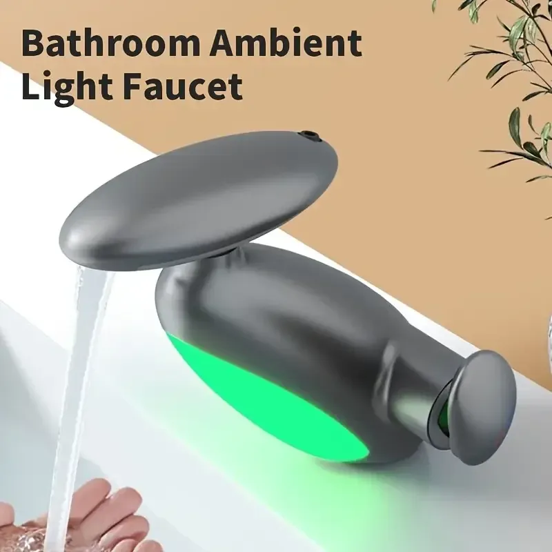 Penguin Atmosphere light pull-out faucet, hot and cold splash proof hand washing faucet, bathroom basin, bathroom faucet