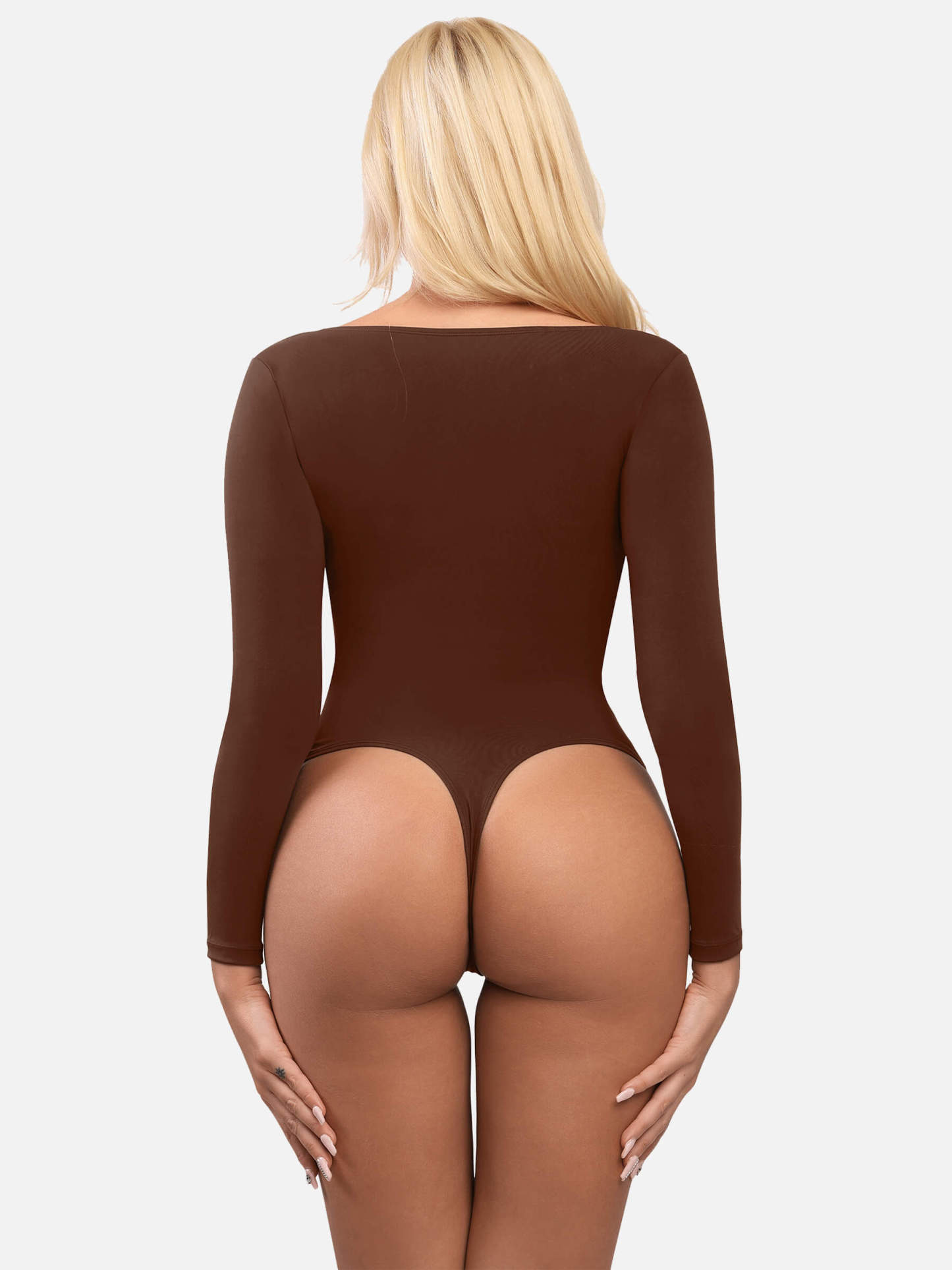 V Neck Tummy Control Thong Bodysuit