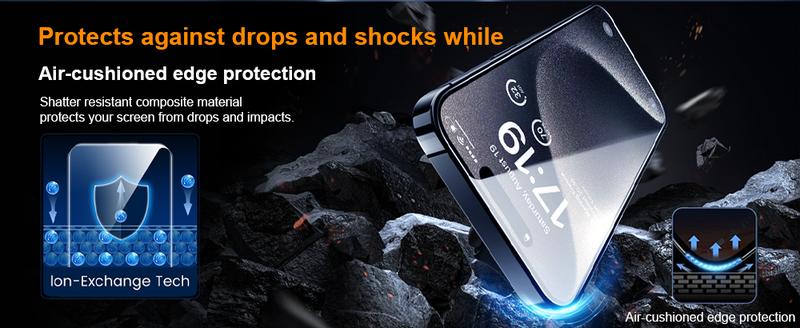 Product Introduction of One Fish Screen Protector 2 Pack for iPhone, Fingerprint Proof Screen Protector, Privacy Protection, Fingerprint Resistant, Dust-Free Bubble-Free 4