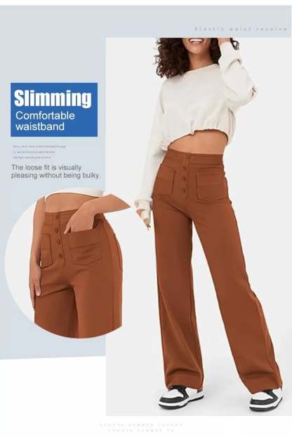 Hot SaleHigh-waisted Elastic Casual Pants