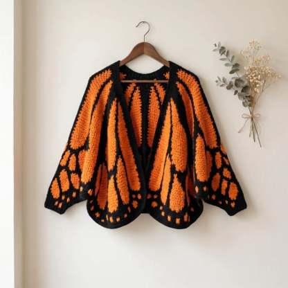 🦋 Monarch Butterfly Crochet Cardigan
