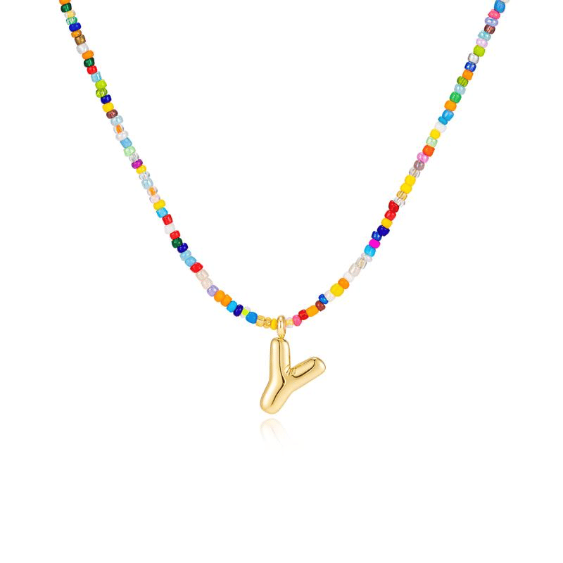 🔥LAST DAY 49% OFF🌈 Letter Beaded Necklace for Women🔤A-Z