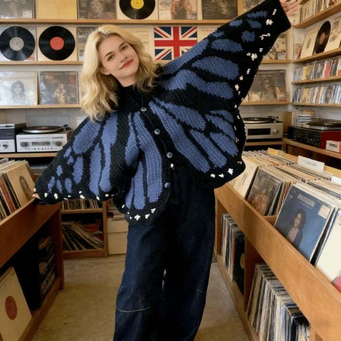🦋 Monarch Butterfly Crochet Cardigan