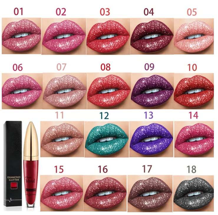 Diamond Lip Gloss Matte To Glitter Liquid Lipstick Waterproof🎁