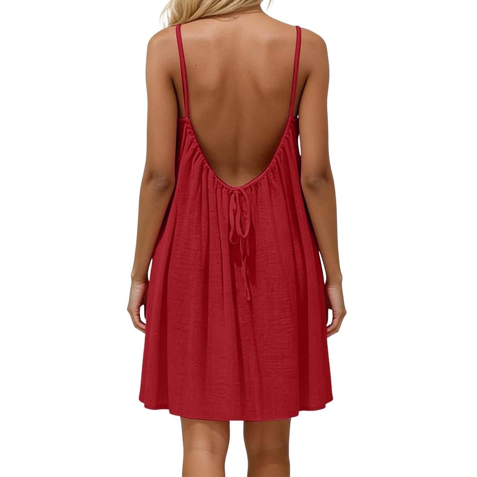 Women's Solid Color Cami Lounge Dress, Elegant Sleeveless Knee-Length Dress for Summer, Ladies Sleepwear for Indoor Wear