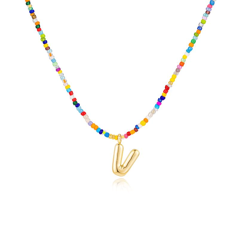 🔥LAST DAY 49% OFF🌈 Letter Beaded Necklace for Women🔤A-Z