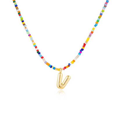 🔥LAST DAY 49% OFF🌈 Letter Beaded Necklace for Women🔤A-Z