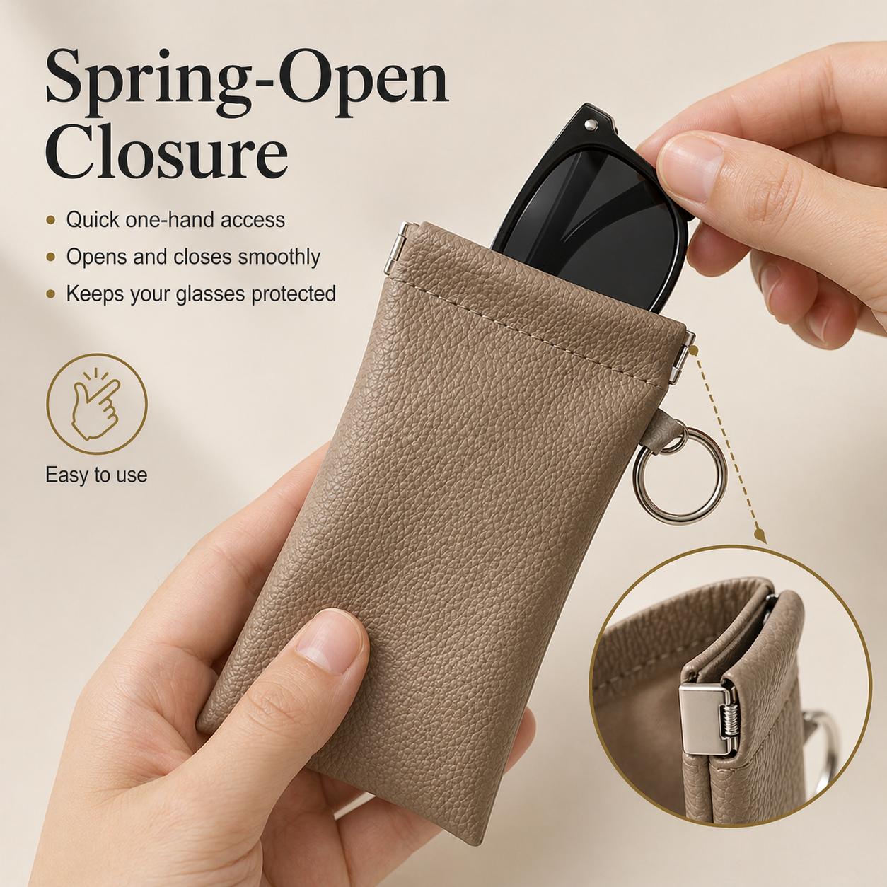 Soft PU Leather Sunglasses Pouch Elastic Opening Eyeglasses Bag, Portable Anti-Scratch Glasses Storage Case With Built-in Cleaning Cloth And Keychain, Minimalist Lightweight Protective Sleeve For Daily Travel Outdoor Women Men Accessories Soft PU Leather Sunglasses Pouch Elastic Opening Eyeglasses Bag, Portable Anti-Scratch Glasses Storage Case With Built-in Cleaning Cloth And Keychain, Minimalist Lightweight Protective Sleeve For Daily Travel Outdoor Women Men Accessories