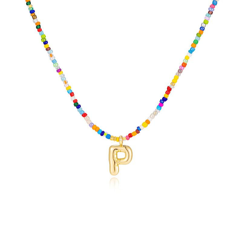 🔥LAST DAY 49% OFF🌈 Letter Beaded Necklace for Women🔤A-Z