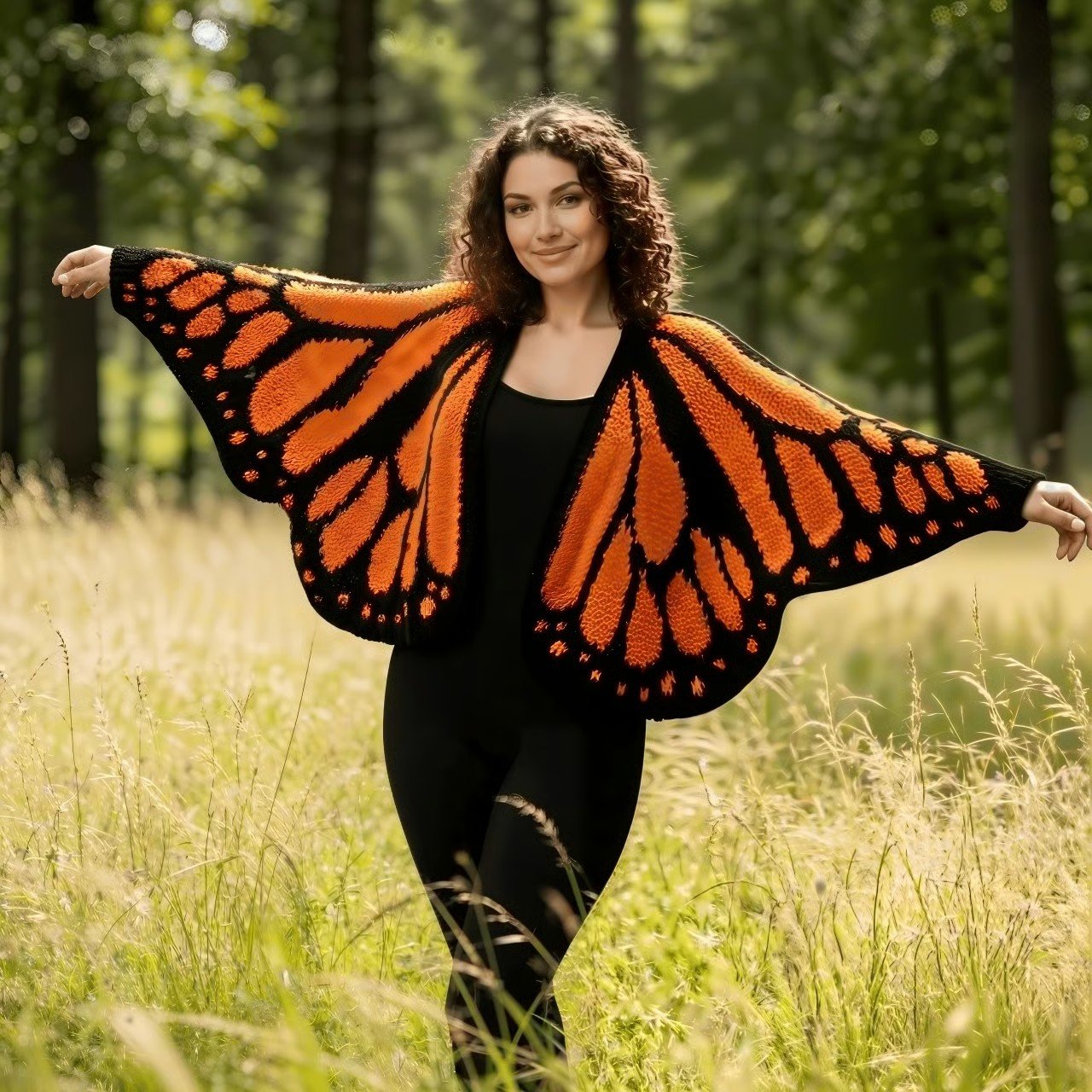 🦋 Monarch Butterfly Crochet Cardigan