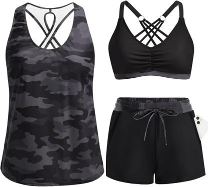 ⏰LAST DAY 55% OFF - 3 Piece Tankini with Shorts 🔥 Buy 2 Free Shipping
