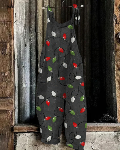 Christmas print casual jumpsuit