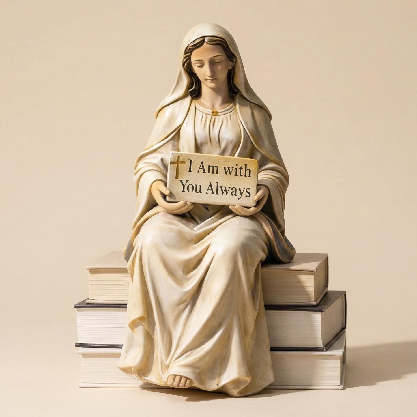 ✝️ Blessed Mother Figurine – “I Am With You Always” Christian Faith Statue & Inspirational Gift