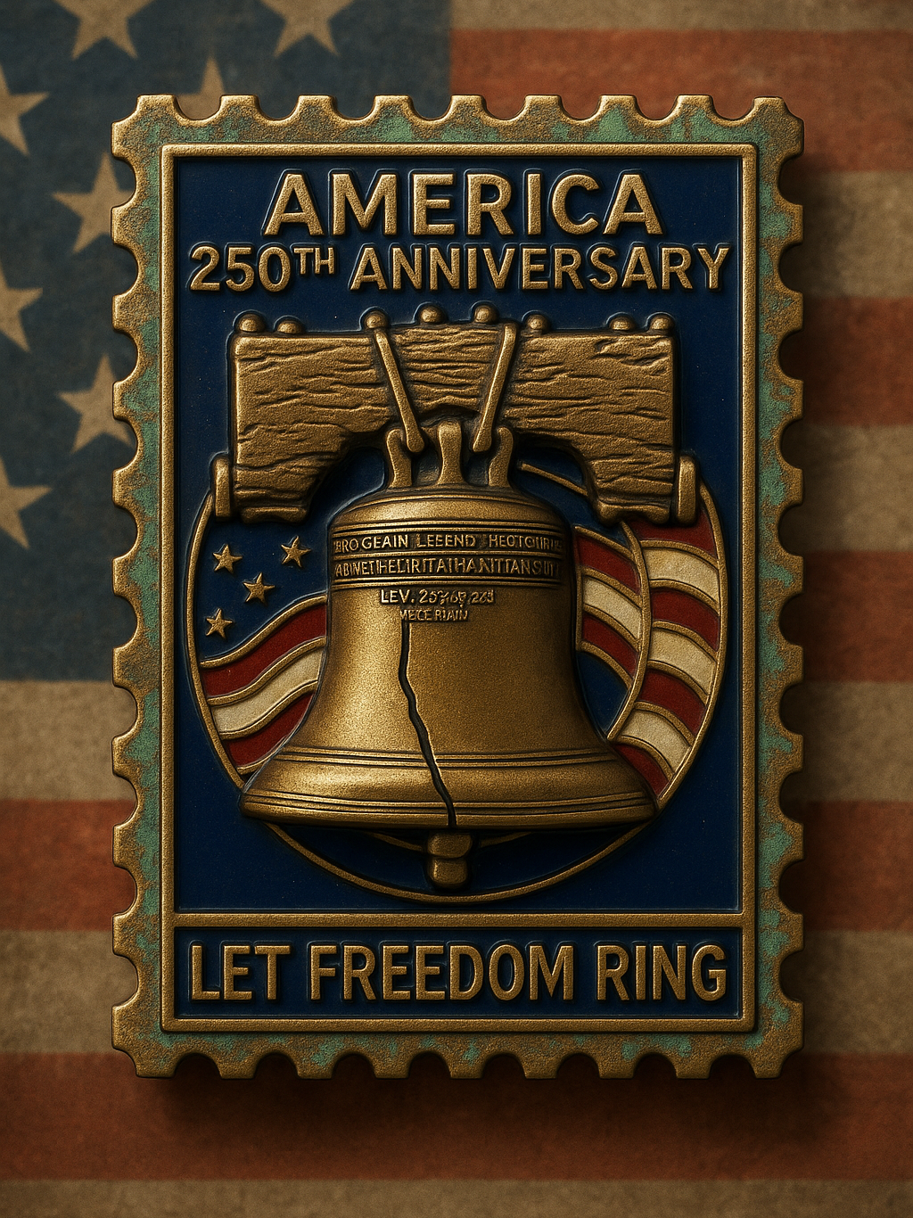 Vintage Postage Stamp Metal Badge · Collector’s Series