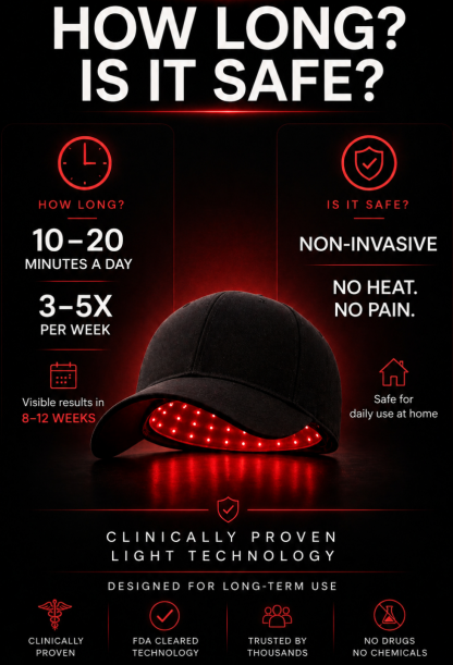 🔥Last Day:63% off 🔥HairVitality™ Red Light Therapy Regrowth Cap