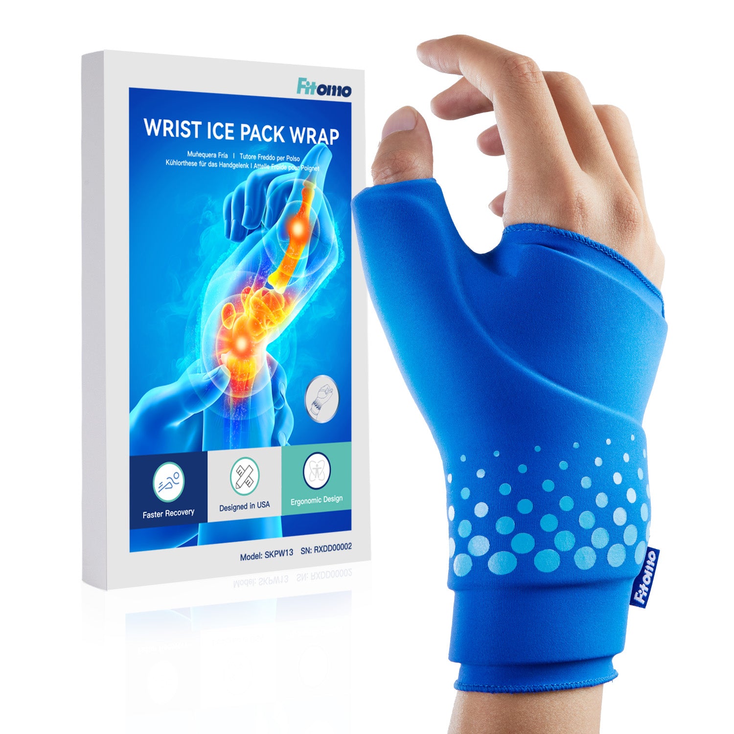 Thumb & Wrist Ice Pack Wrap Blue