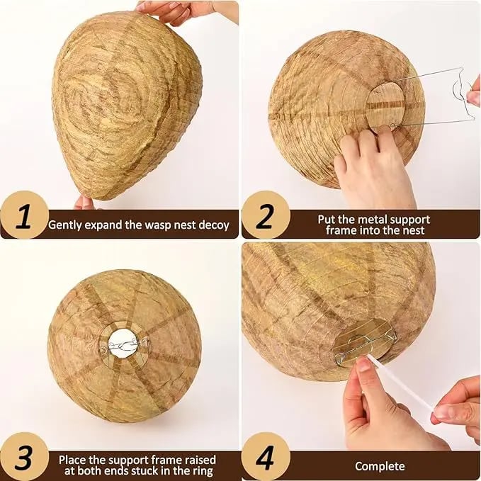 Bulk Value Pack Wasp Deterrent Decoy Nests – 2 Pack & 4 Pack Realistic Fake Wasp Hives