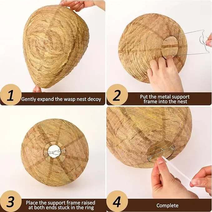 Bulk Value Pack Wasp Deterrent Decoy Nests – 2 Pack & 4 Pack Realistic Fake Wasp Hives